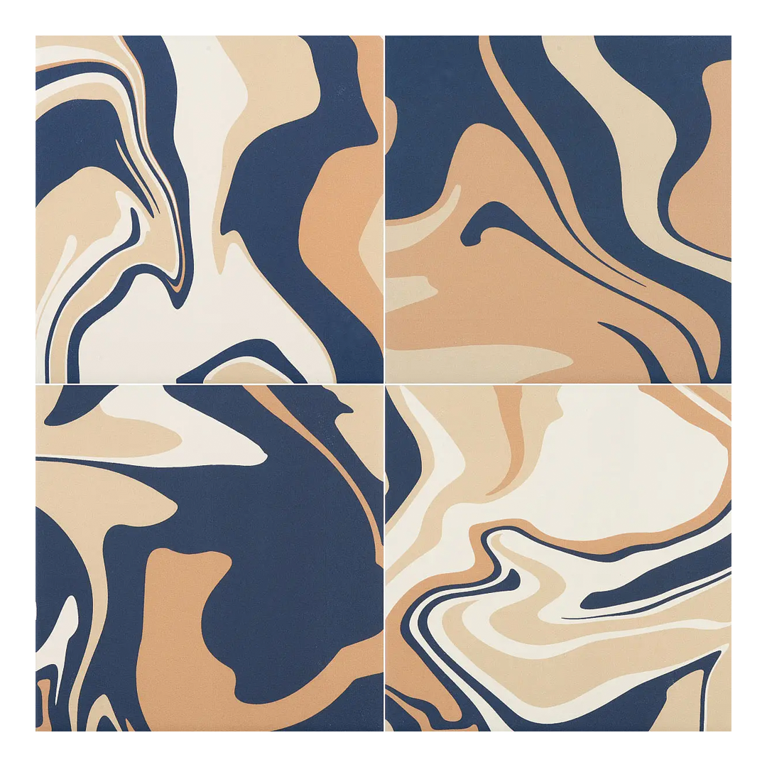 186x186mm Quintessenza Ceramiche - Fluid Blue Cappuccino