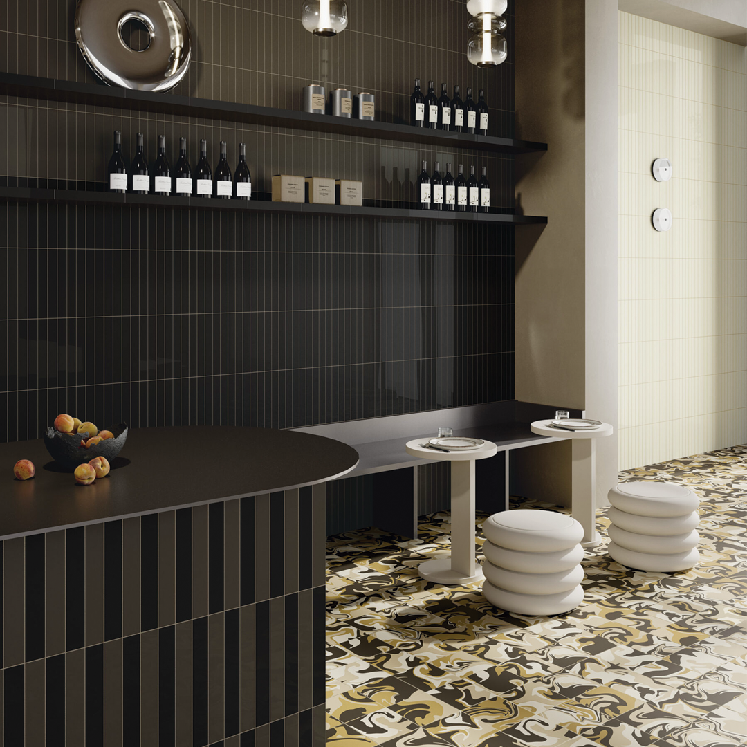 186x186mm Quintessenza Ceramiche - Fluid Choco Moka