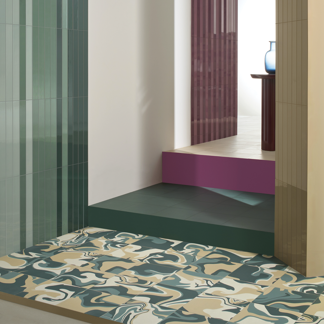 186x186mm Quintessenza Ceramiche - Fluid Matcha Tea