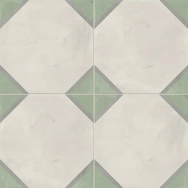 Elite Design Studio -  200x200mm Marca Corona - Terra Art Ottagono Sabbia & Menta (SM)