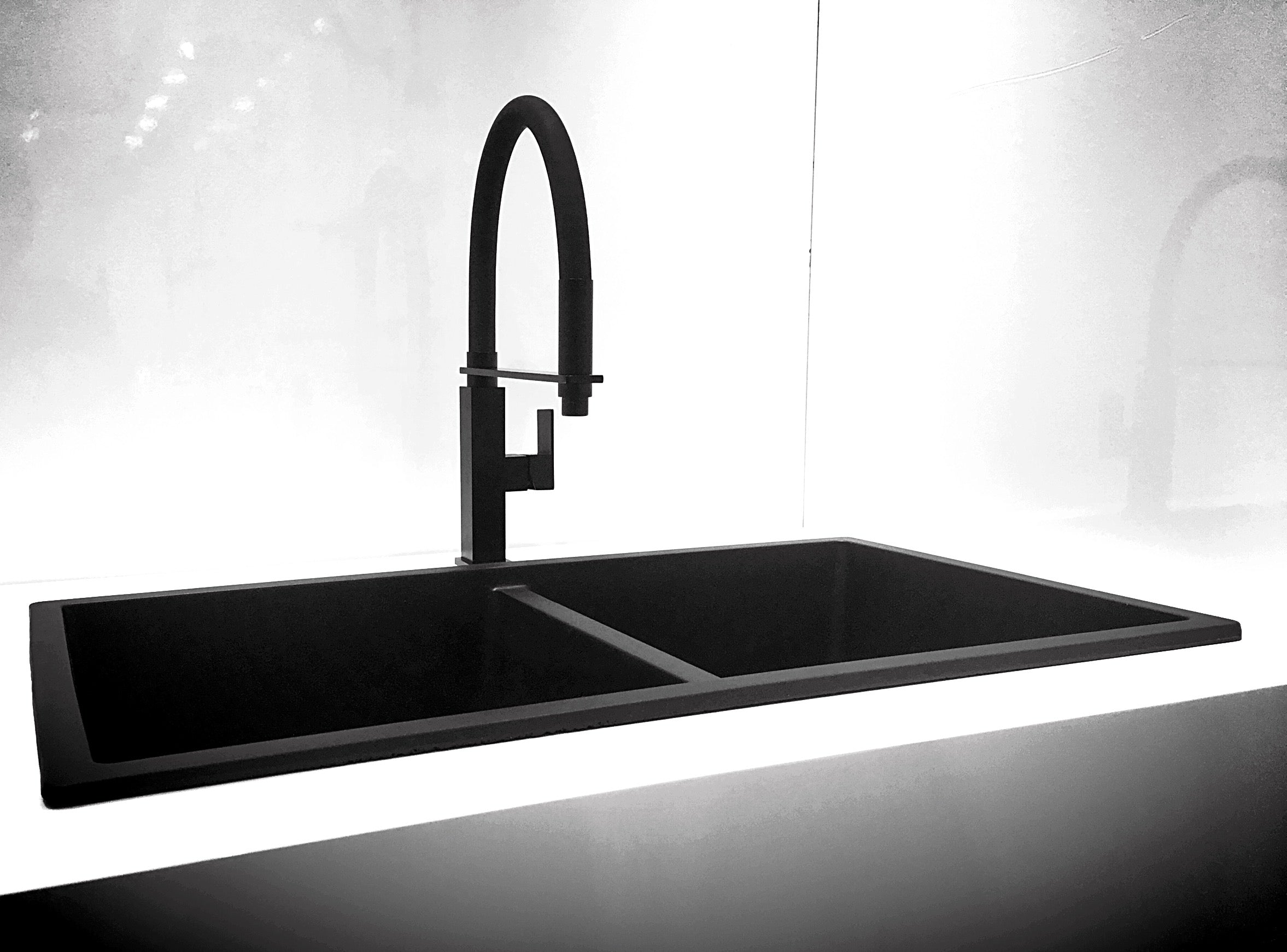 Meir Square Flexible Kitchen Mixer Tap Matte Black