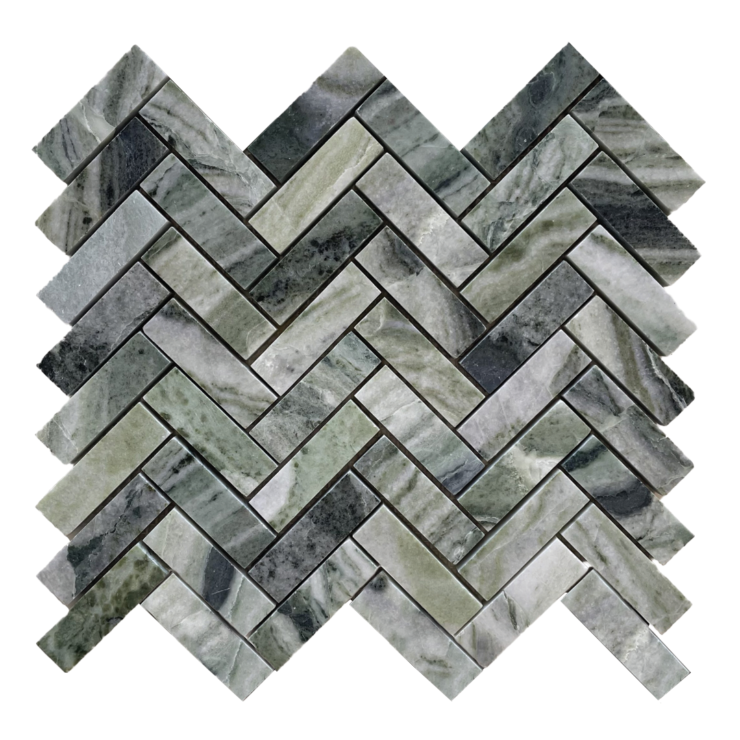 248x278mm EDS - Fontana Verde Herringbone Marble Mosaic