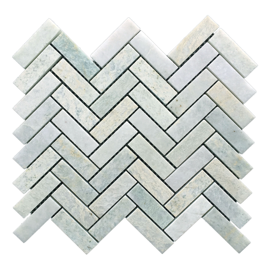 250x280mm EDS - Ming Green Herringbone Marble Mosaic