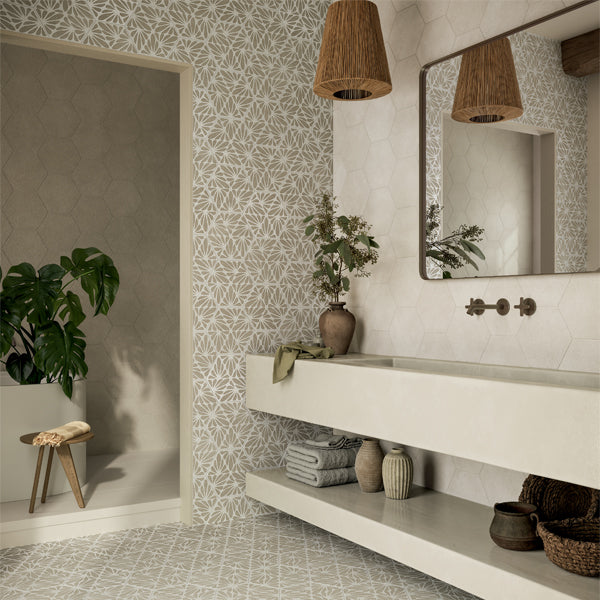 216x250mm Marca Corona - Terracreta Cesello Argilla Hex (ESA)