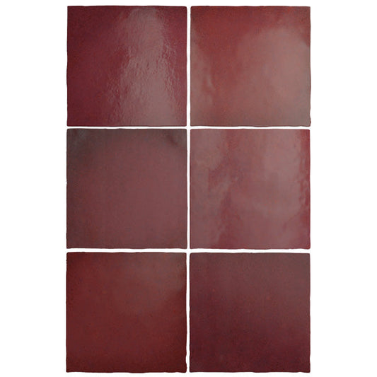 132x132mm Equipe Ceramicas -  Magma Burgundy
