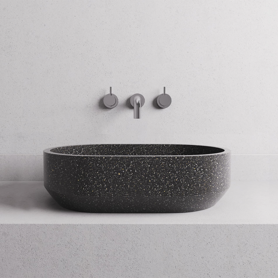 295x450x145mm Madu Living - Eden Oval Small Basin Black