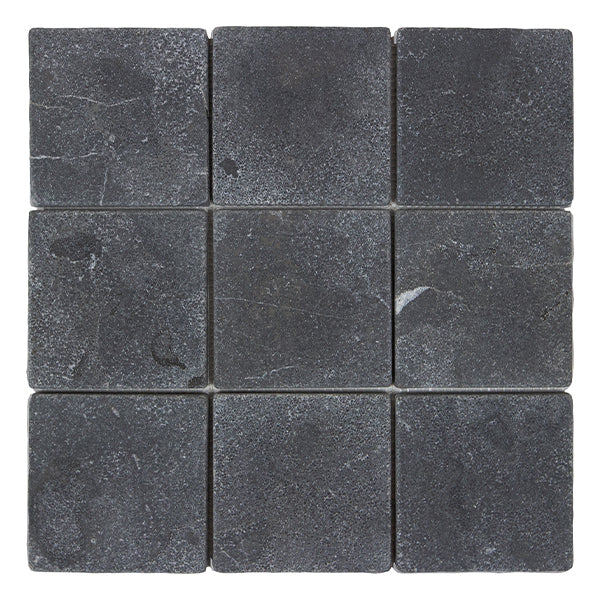 304x304mm EDS - Apollo Charcoal Limestone Honed Cobbles Tumbled Edge