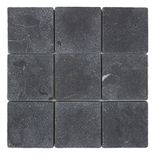 304x304mm EDS - Apollo Charcoal Limestone Honed Cobbles Tumbled Edge
