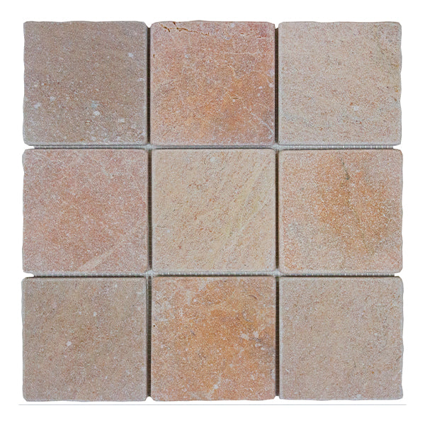 304x304mm EDS - Apollo Terra Marble Honed Cobbles Tumbled Edge