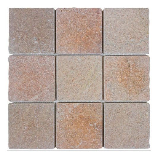 304x304mm EDS - Apollo Terra Marble Honed Cobbles Tumbled Edge