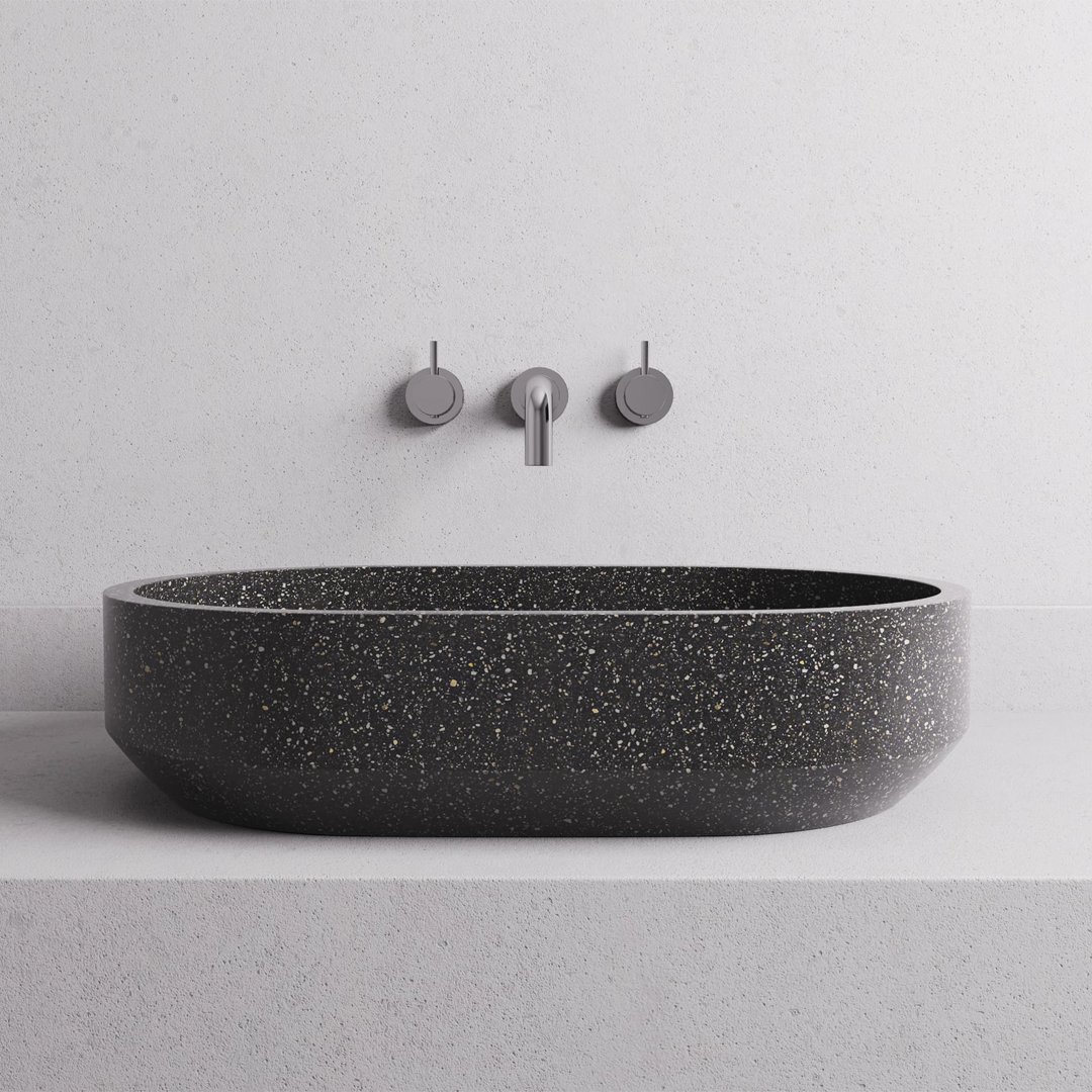 370x575x145mm Madu Living - Eden Oval Large Basin Black