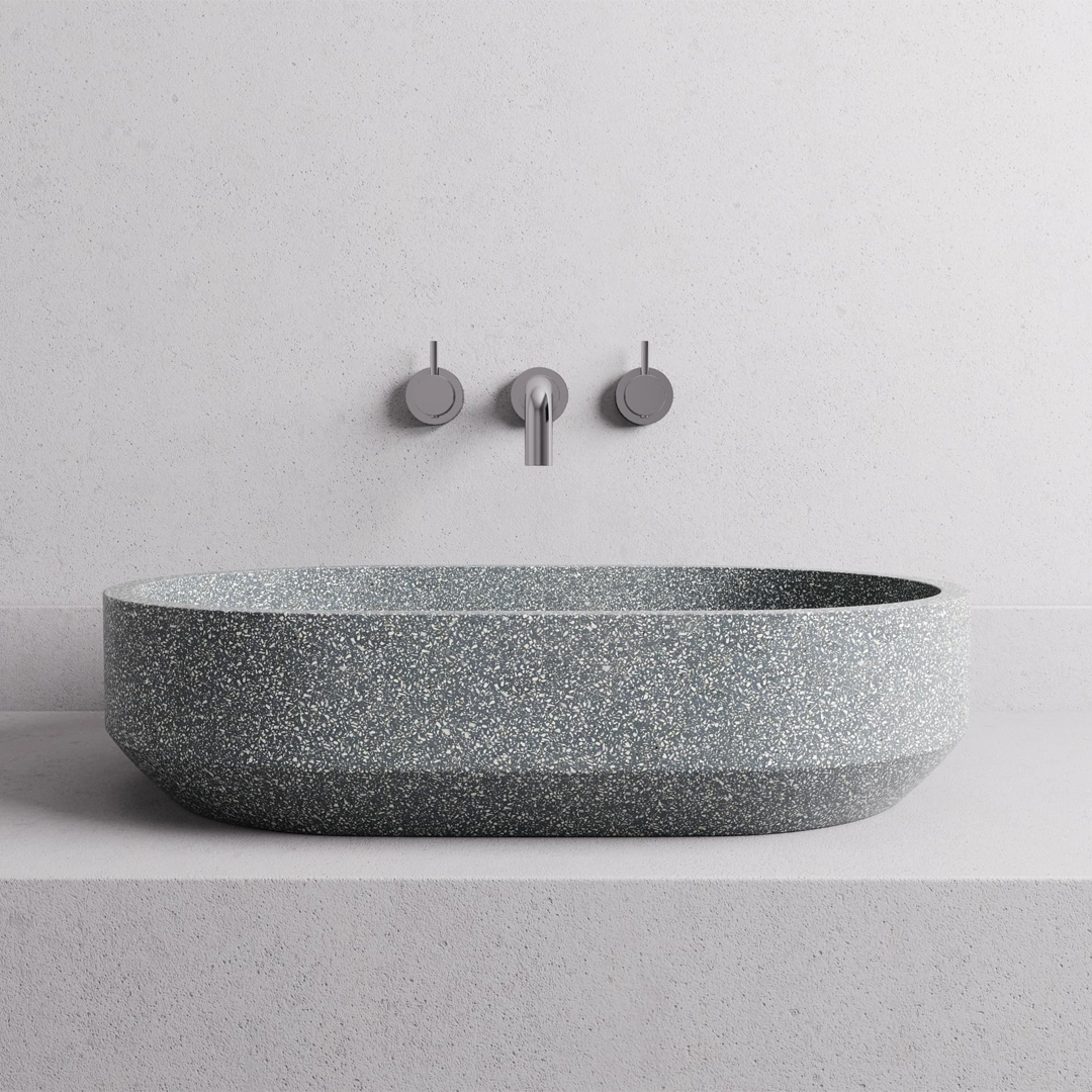 370x575x145mm Madu Living - Eden Oval Large Basin Grey
