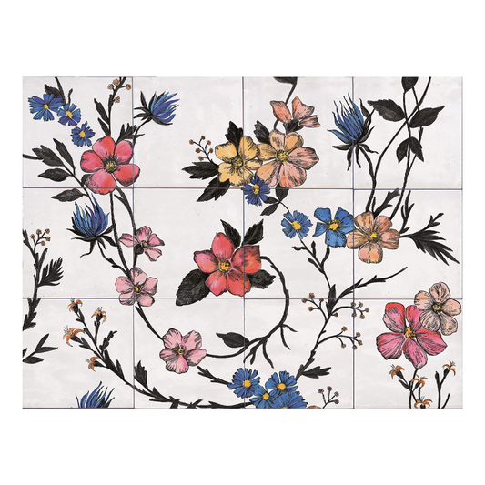 150x150mm Marazzi - Rice Decoro Garden A Bianco Lux