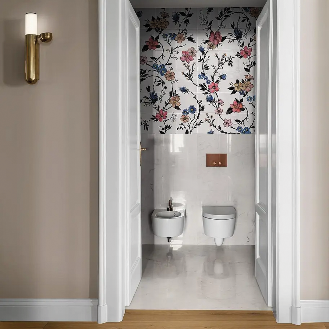 150x150mm Marazzi - Rice Decoro Garden A Bianco Lux