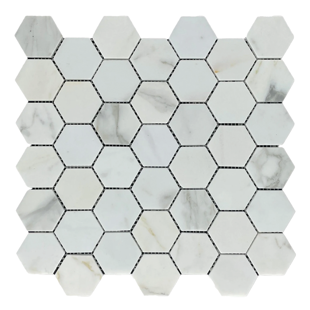 300x300mm EDS - Calacatta Oro Hexagon Marble Mosaic