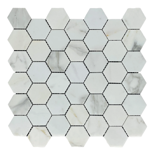 300x300mm EDS - Calacatta Oro Hexagon Marble Mosaic