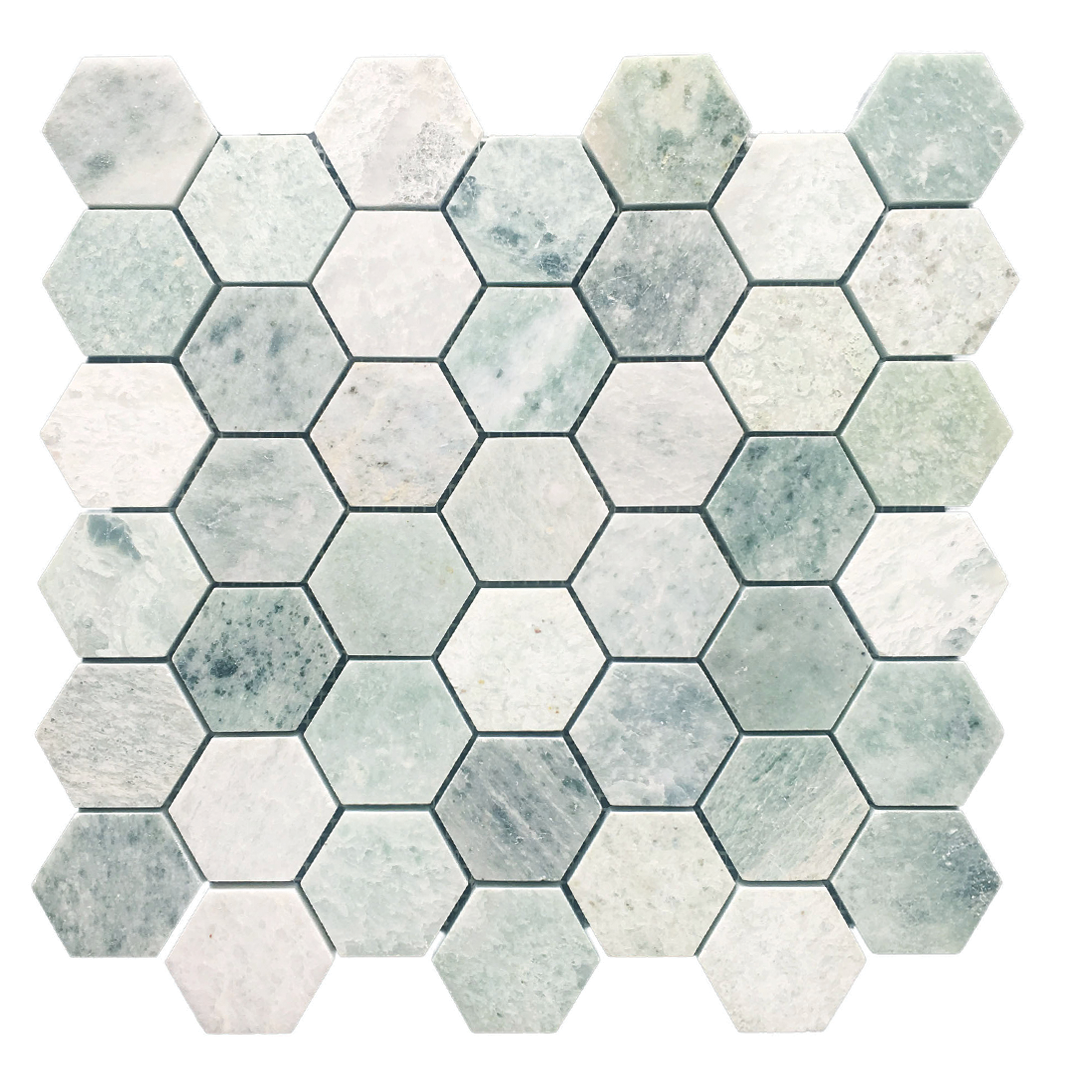 300x300mm EDS - Ming Green Hexagon Marble Mosaic
