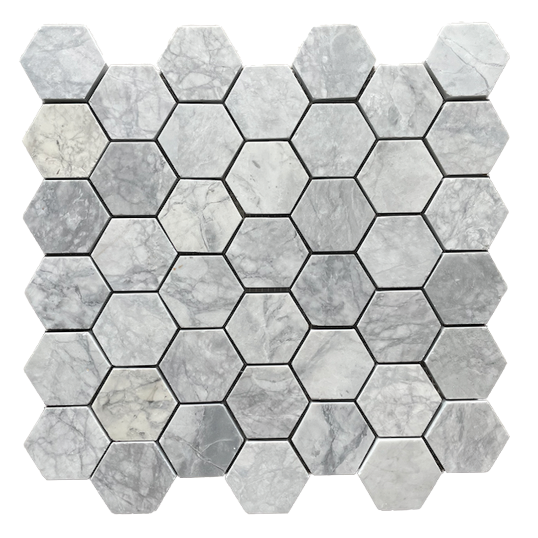 305x305mm EDS - Super White Dolomite Hexagon Mosaic
