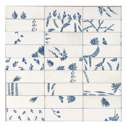 50x150mm Marazzi - Rice Bianco Decoro Leaf Lux
