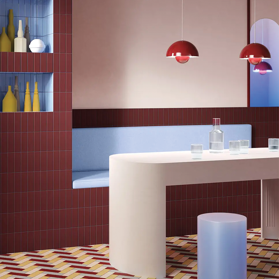 50x150mm Quintessenza Ceramiche - FargBlock Burgundy Matt