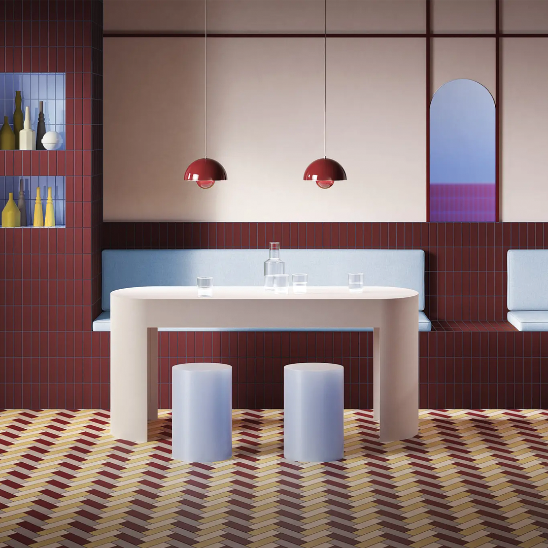 50x150mm Quintessenza Ceramiche - FargBlock Burgundy Matt