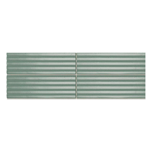 50x150mm Self Style - Mini Subway Green (Stripes) Gloss
