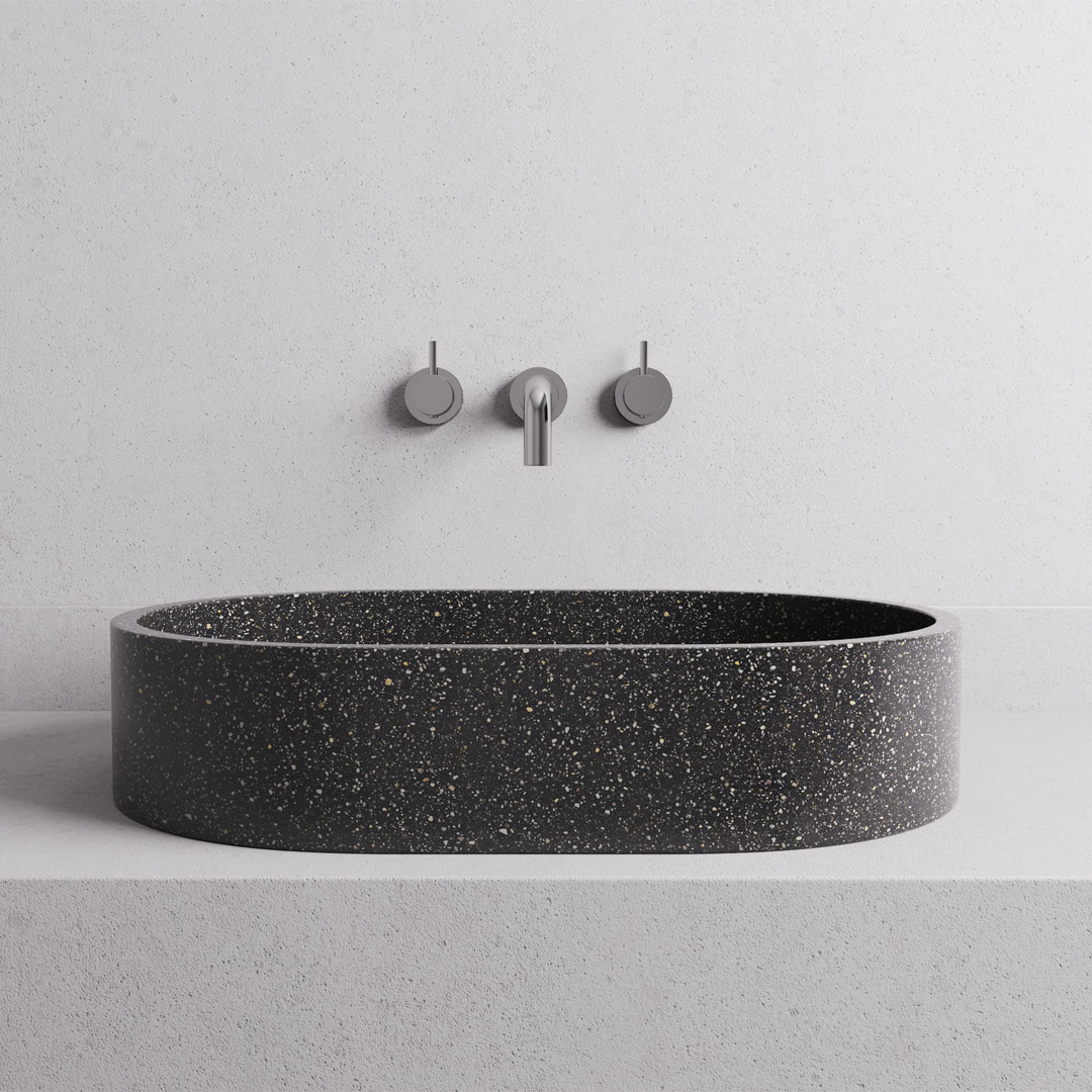 580x390x120mm Madu Living - Margo Large Basin Seamless Edge Black