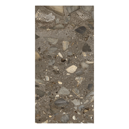604x1208mm Ceramica Fioranese - I Ciottoli Sassi Antracite Levigato