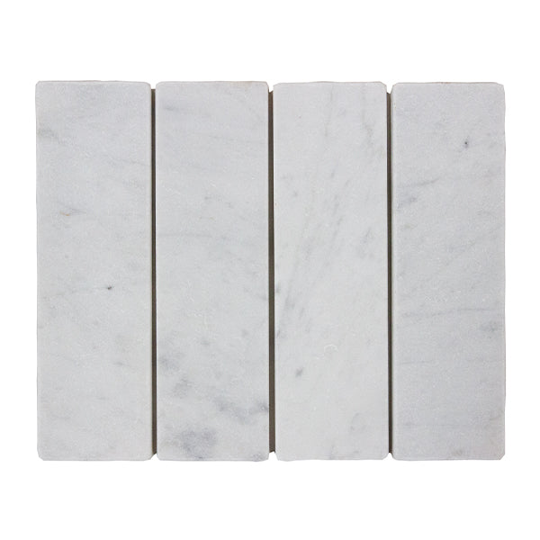60x200mm EDS - Apollo Carrara Marble Honed Bricks Tumbled Edge