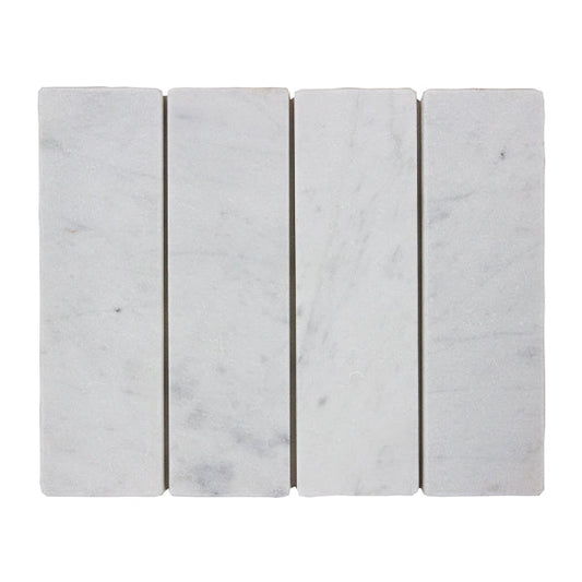60x200mm EDS - Apollo Carrara Marble Honed Bricks Tumbled Edge
