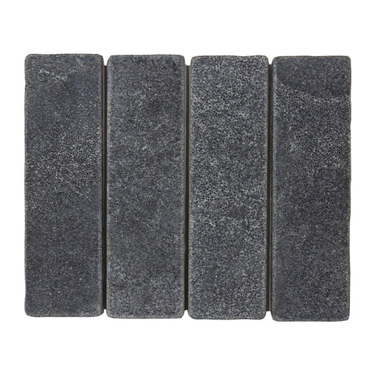 60x200mm EDS - Apollo Charcoal Limestone Honed Bricks Tumbled Edge