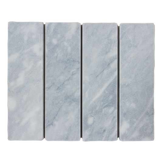 Elite Design Studio -  60x200mm EDS - Apollo Ice Marble Sandblasted Bricks Tumbled Edge
