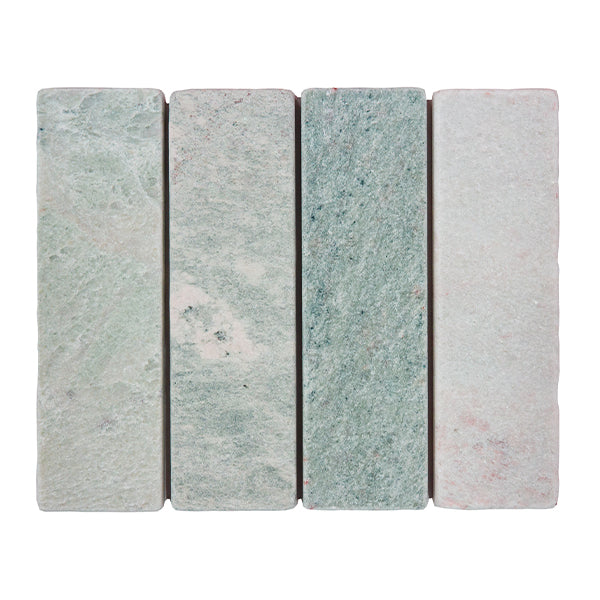 60x200mm EDS - Apollo Mint Marble Honed Bricks Tumbled Edge