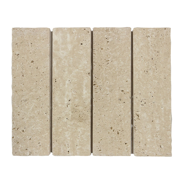 60x200mm EDS - Apollo Navona Travertine Honed Unfilled Bricks Tumbled Edge