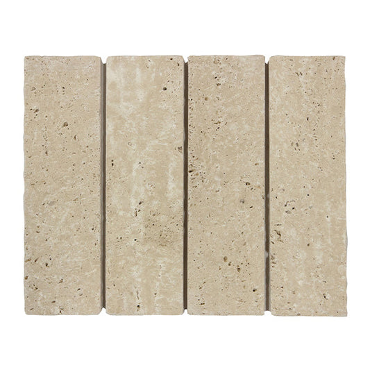 60x200mm EDS - Apollo Navona Travertine Honed Unfilled Bricks Tumbled Edge