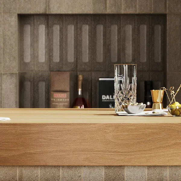 Elite Design Studio -  60x240mm Marca Corona - Miniature Fornace Formella Nero Fumo