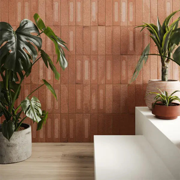 Elite Design Studio -  60x240mm Marca Corona - Miniature Fornace Formella Rosso Mattone
