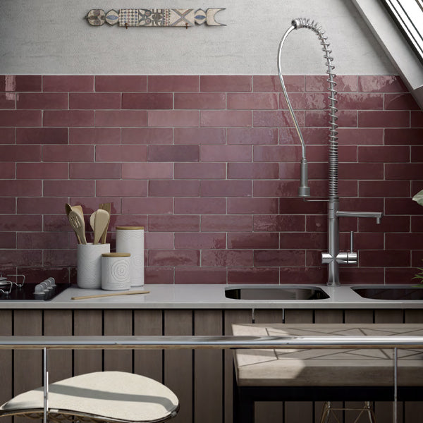 65x200mm Equipe Ceramicas - Artisan Burgundy
