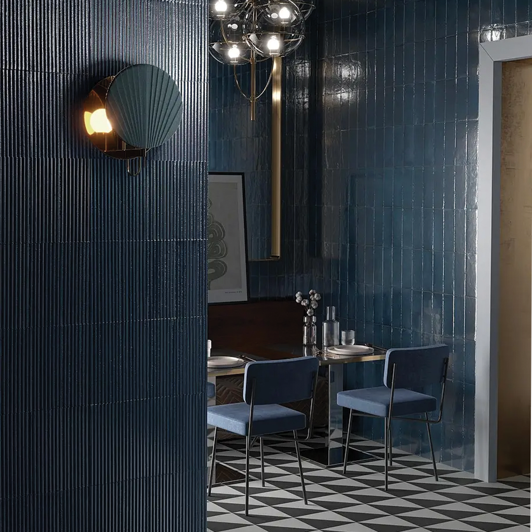 50x150mm Marazzi - Rice Blu Struttura Pleat Lux