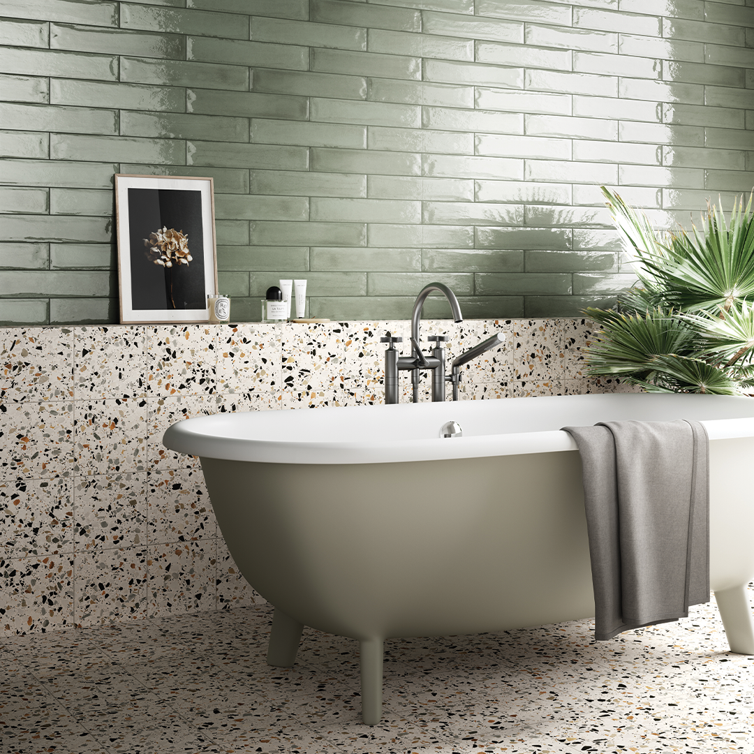 Elite Design Studio -  75x400mm Ceramica Del Conca - Frammenti Bricks Verde Acqua