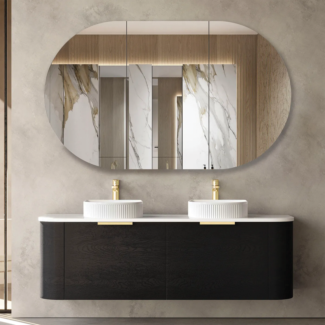 Otti - 1500wx450hx450d Bondi Oak 1500mm Black Oak Wall Hung Vanity (Cabinet Only)