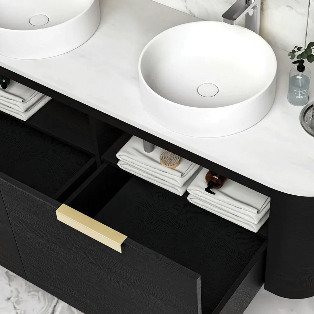 Otti - 1500wx450hx450d Bondi Oak 1500mm Black Oak Wall Hung Vanity (Cabinet Only)