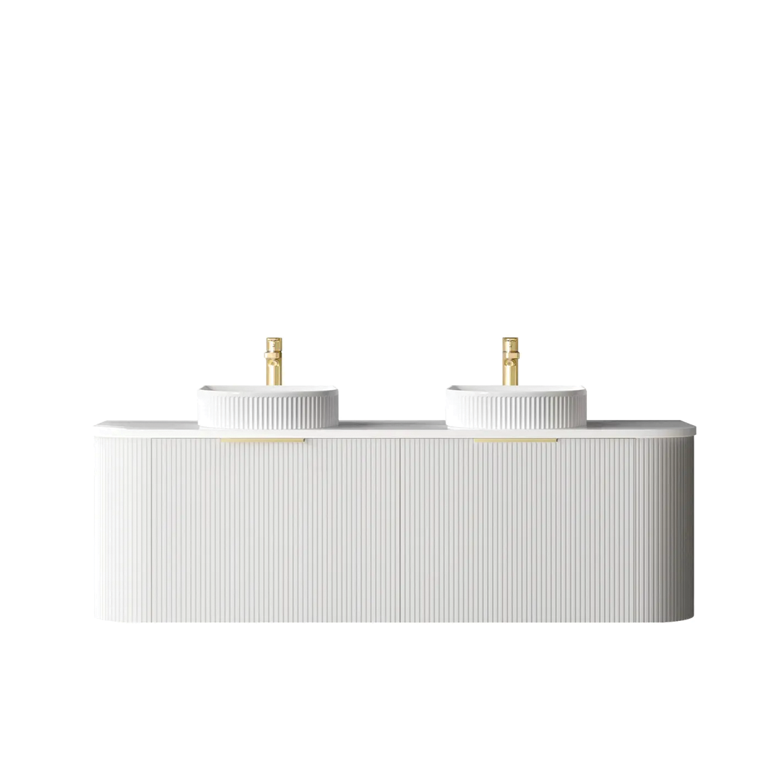 Otti - 1500wx450hx450d Bondi 1500mm Satin White Fluted Wall Hung Vanity (Cabinet Only)