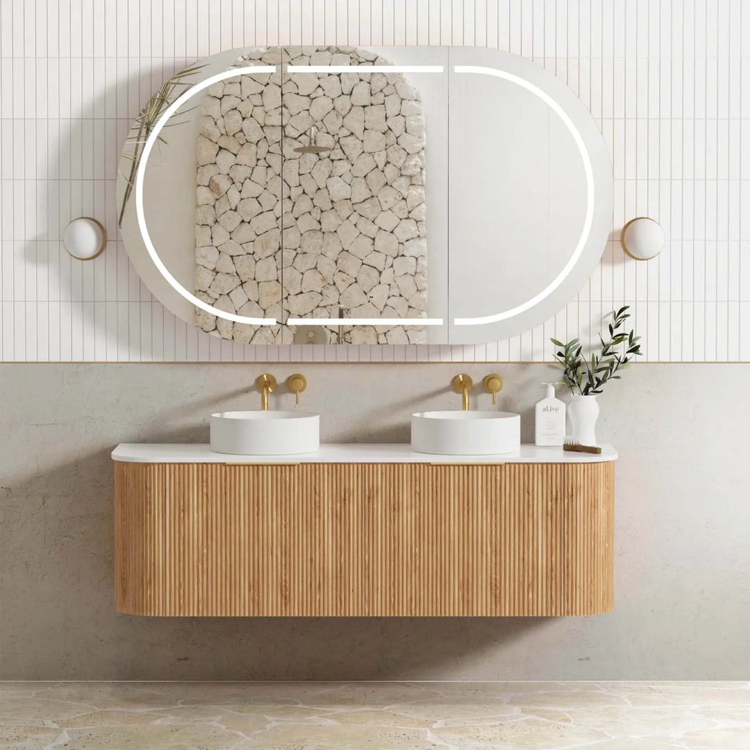 Otti - 1500wx450hx450d Bondi 1500mm Woodland Oak Fluted Wall Hung Vanity (Cabinet Only)