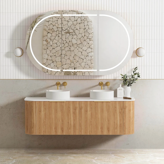 Otti - 1500wx450hx450d Bondi 1500mm Woodland Oak Fluted Wall Hung Vanity (Cabinet Only)