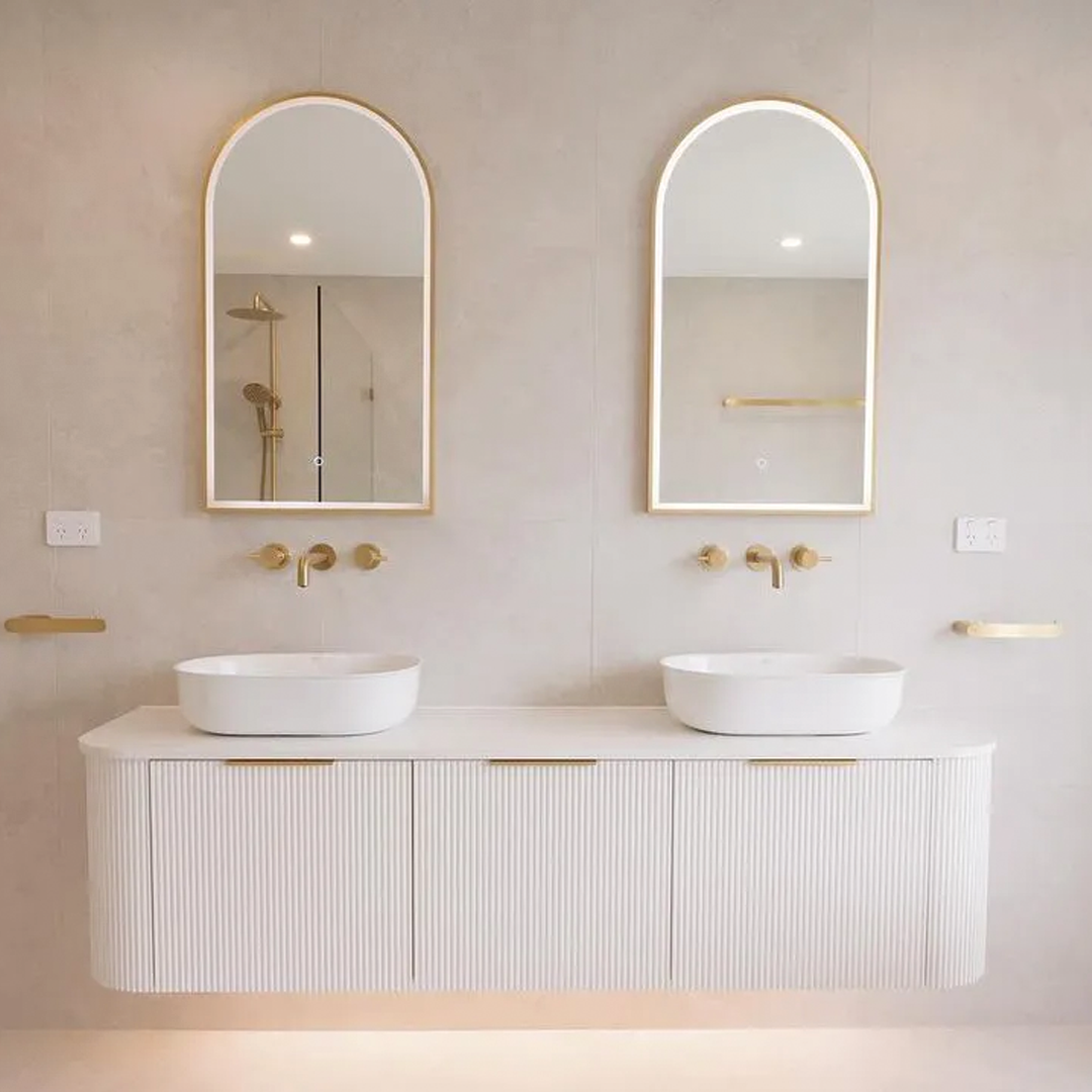 Otti - 1800wx450hx450d Bondi 1800mm Satin White Fluted Wall Hung Vanity (Cabinet Only)