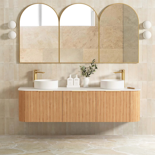 Otti - 1800wx450hx450d Bondi 1800mm Woodland Oak Fluted Wall Hung Vanity (Cabinet Only)