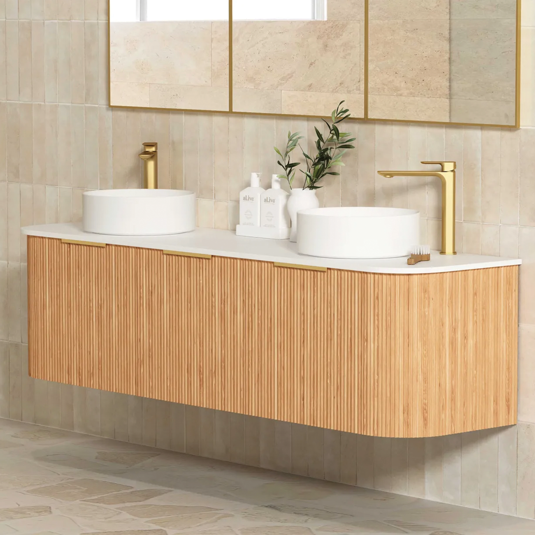 Otti - 1800wx450hx450d Bondi 1800mm Woodland Oak Fluted Wall Hung Vanity (Cabinet Only)