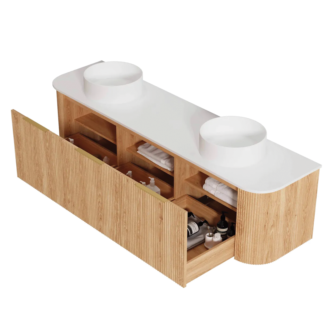 Otti - 1800wx450hx450d Bondi 1800mm Woodland Oak Fluted Wall Hung Vanity (Cabinet Only)