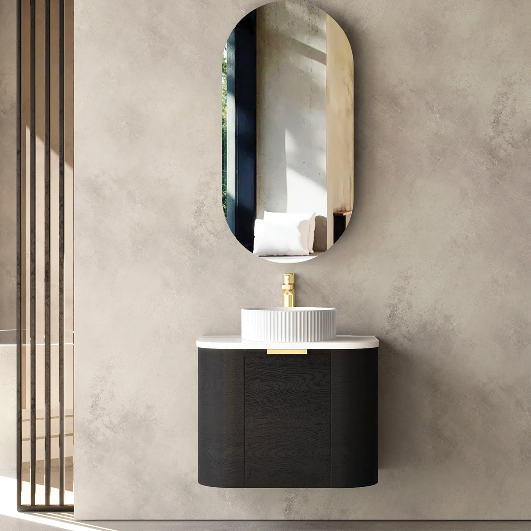Otti - 590wx450hx450d Bondi Oak 600mm Black Oak Wall Hung Vanity (Cabinet Only)